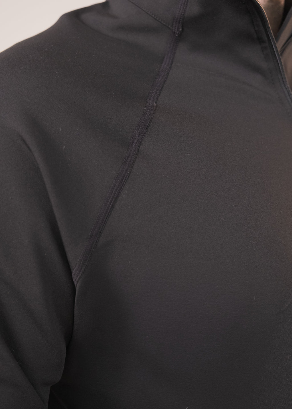 Close-up of a black jacket with a zipper